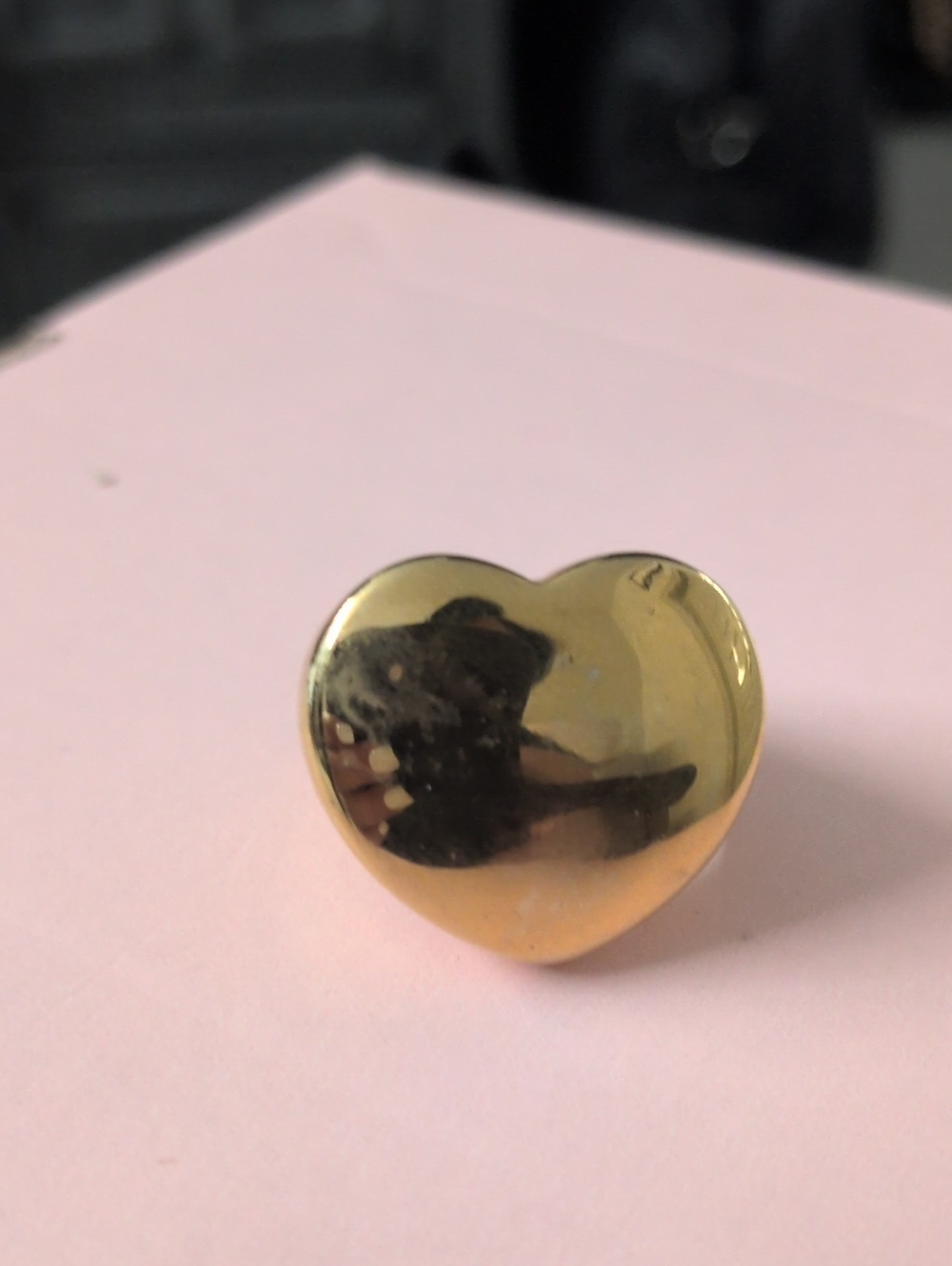 Gold Heart Dome Ring - Women's Fashion Jewelry